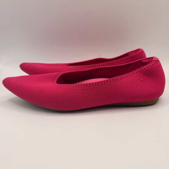 Vivaia Shoes - Vivaia Pointed Toe Knit Flats Magenta Pink Sustainable Shoes EU 39